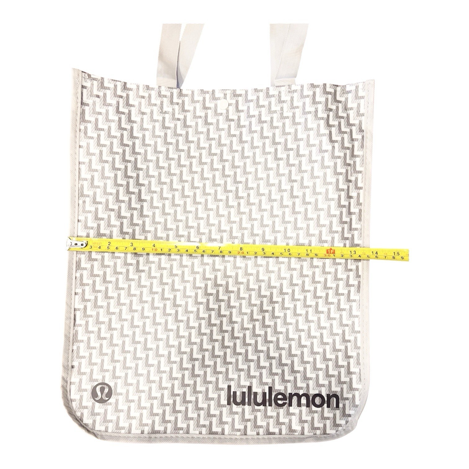 Lululemon Large Reusable Shopping Bag Geometric Holiday “L” Pattern 16”x14”x6”