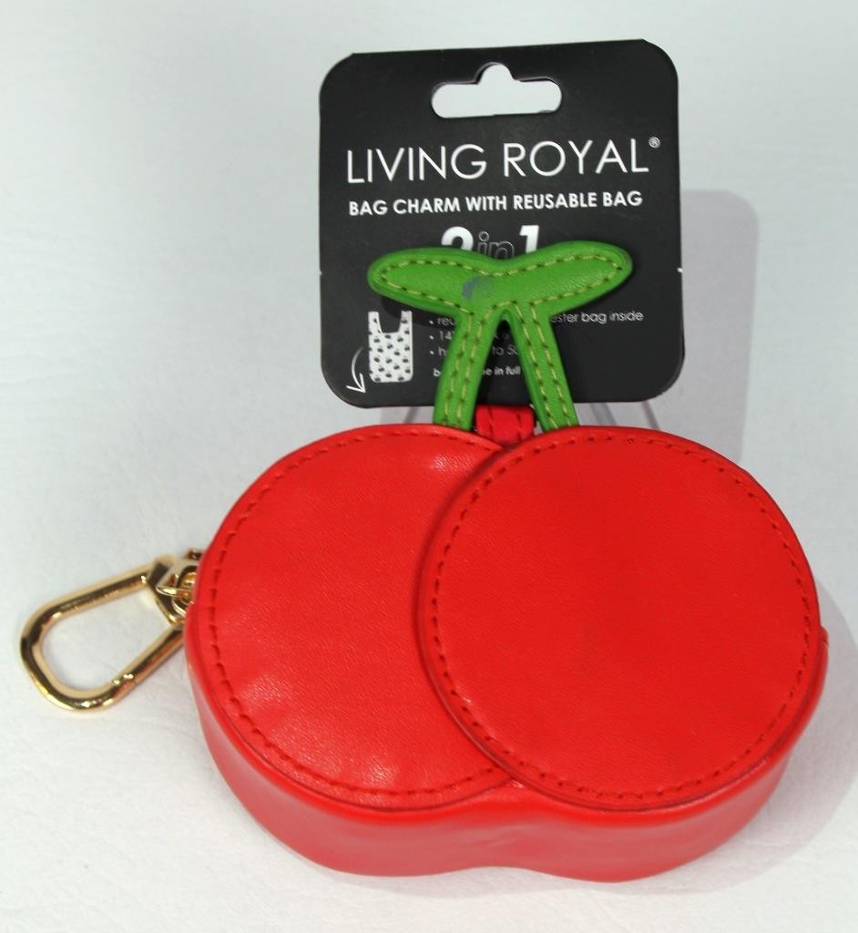 New Living Royal 2 in 1 Bag Charm with Reusable Bag Cherry
