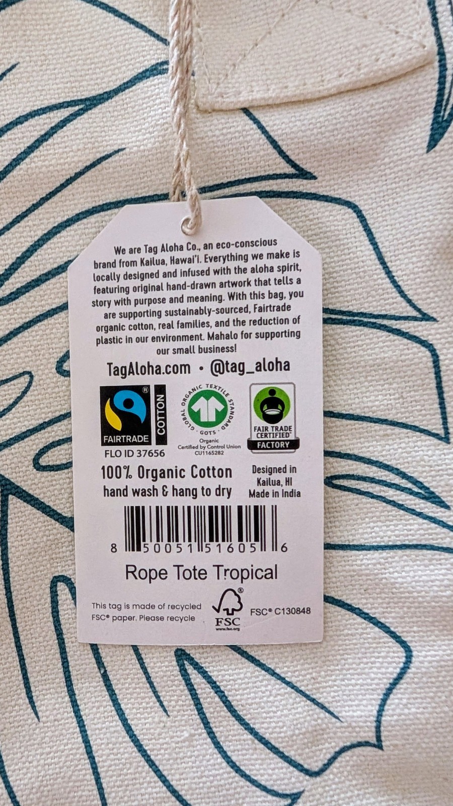 Whole Foods “Tropical” Large Rope Tote Bag Hawaii Exclusive