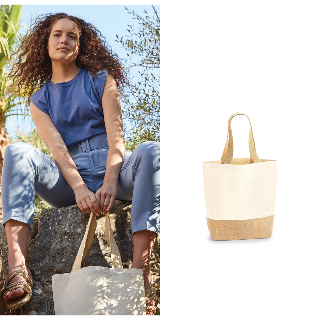 Westford Mill Jute base canvas shopper