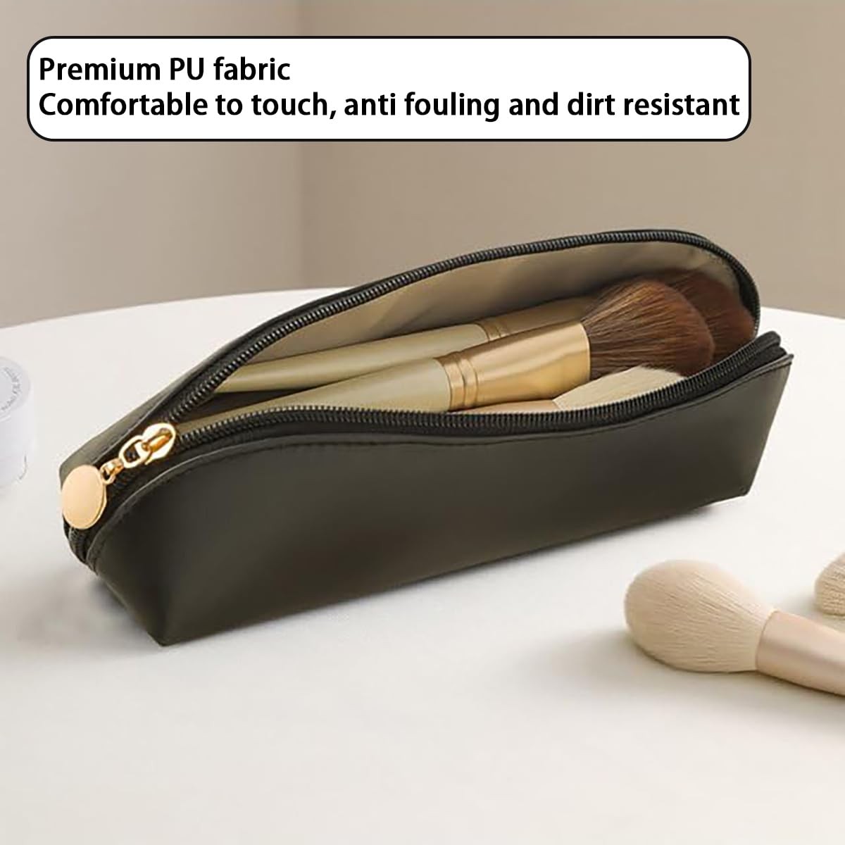 Tangseajiao 1 Pc Black Small Makeup Brush Pouch, Travel