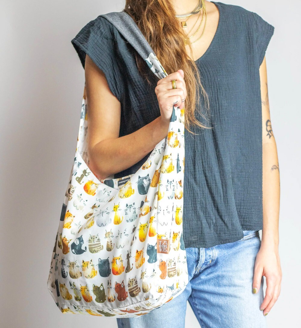 LOVE REUSABLE BAG Cat’s Meow Stash It Recycled Reusable Shopping Bag, 1 EA