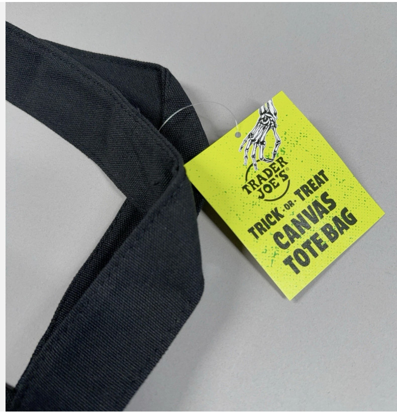 Trader Joe’s Mini Trick or Treat Halloween Black Canvas Tote Bag 81415 (S17