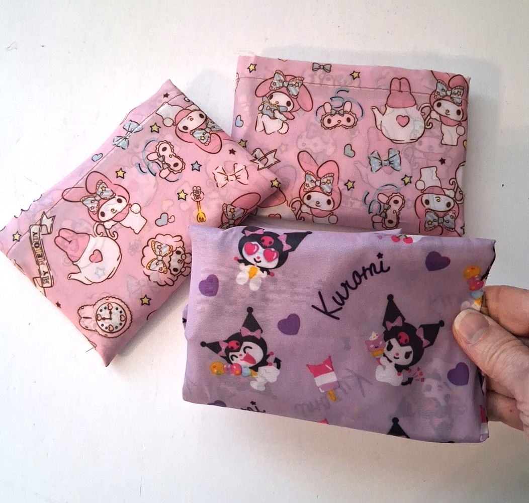 3 Reusable Grocery Bags Shopping Bags HK SANRIO Foldable My Melody Kuromi New
