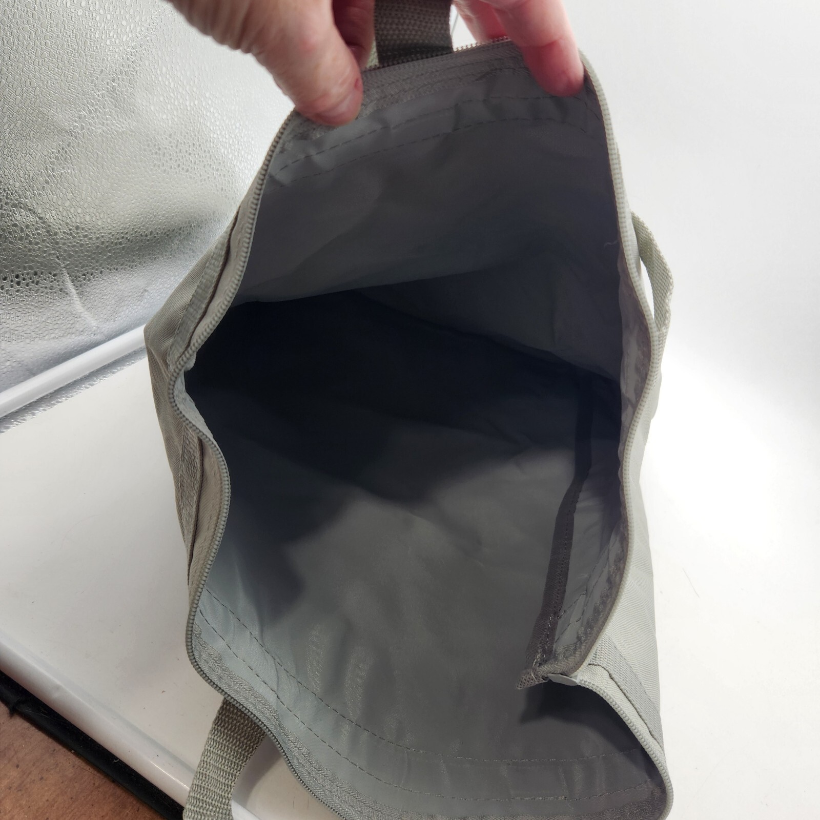 Dansko Logo Tote Shoe Bag Gray Workout Double Handles 16″x13″x4″