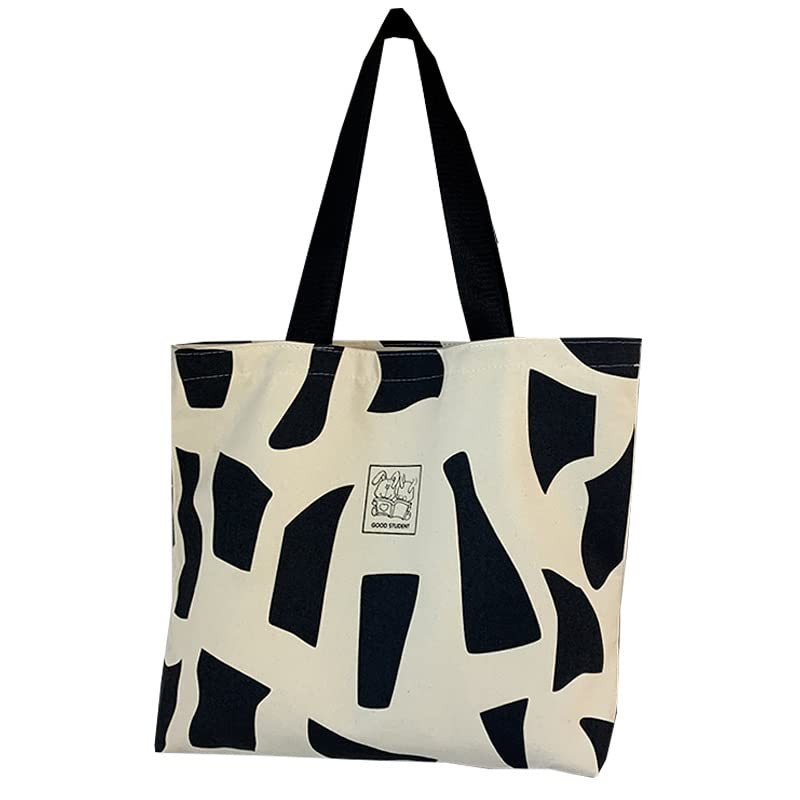 Shopping Bag Tote Bag Canvas Reusable Shoulder Bag handbag with inside pocket…