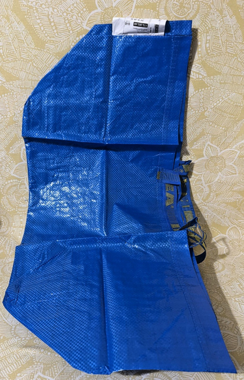 IKEA Large 5-Pack FRAKTA 19-GALLON Blue Reusable Grocery Tote Bag -FREE SHIPPING