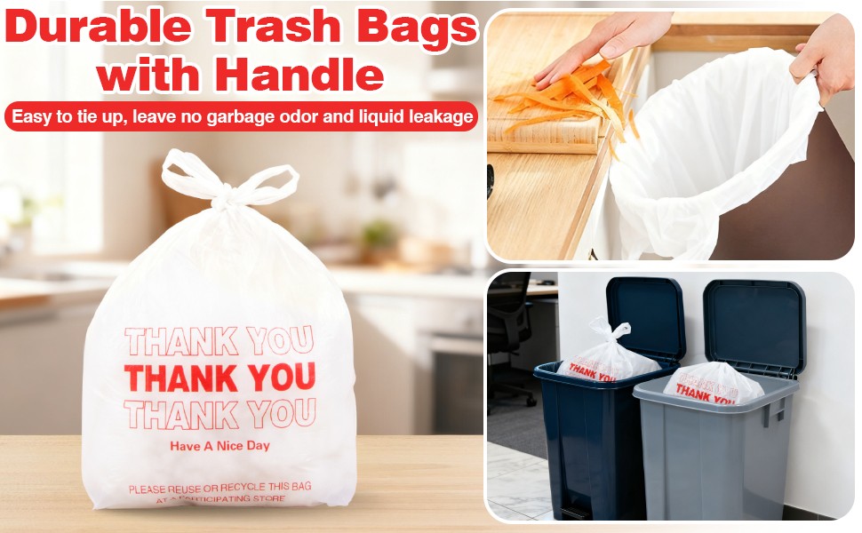 Grocery Bags – 40Count Thank You T-shirt Bags for Grocery Store 11″ X 21″