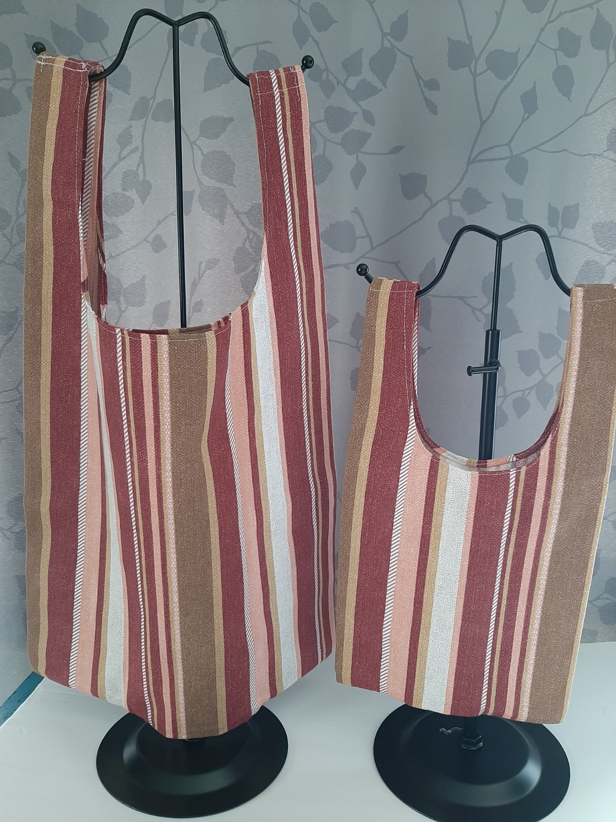 Mother/daughter reusable handmade shopping bags