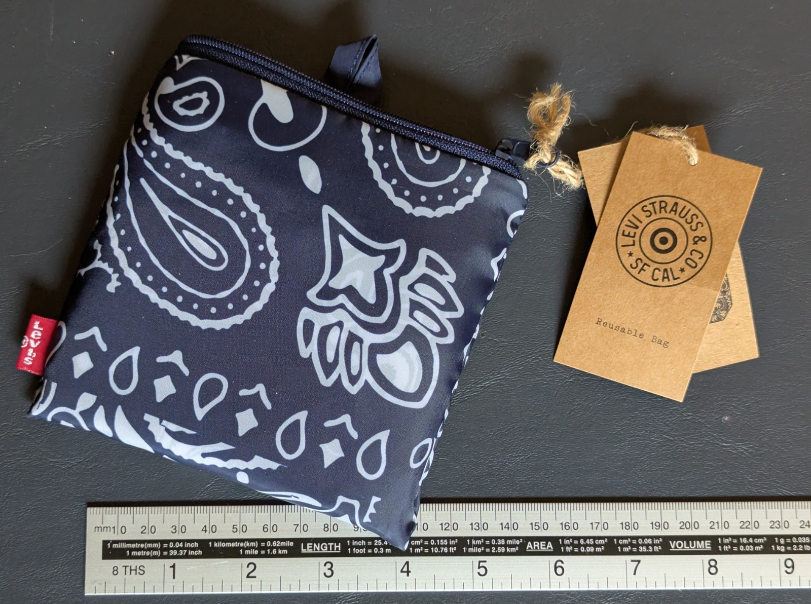 NEW Levi Strauss Limited Ed Reusable Shopping Bag and Fabric Wrap Up Holder Lot