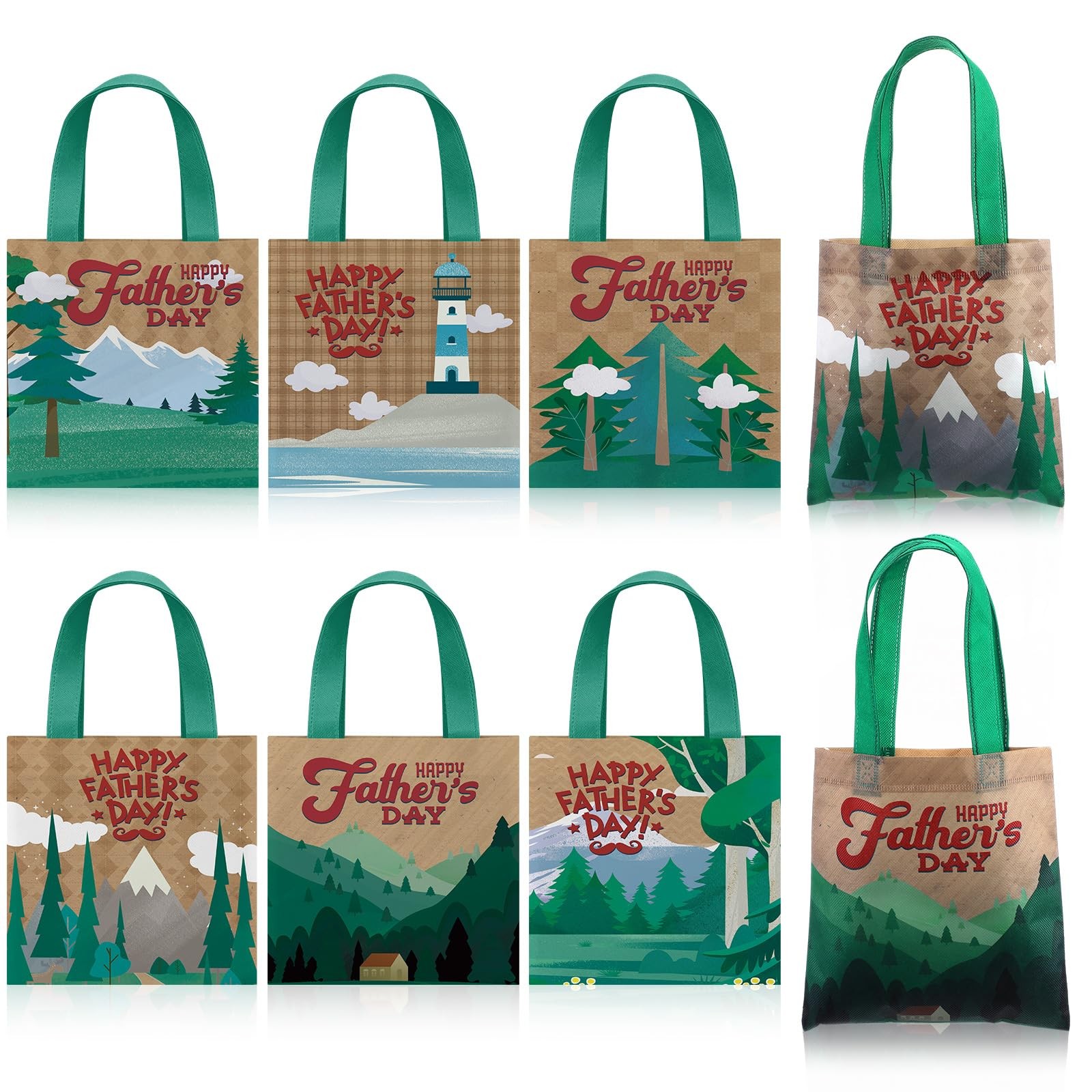 Cosblank 36 Pcs Father’s Day Tote Bags Bulk with 8 x 8 inches, Multicolor
