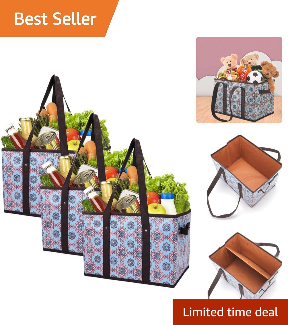 Durable Heavy Duty Grocery Shopping Bags with Reinforced Bottom
