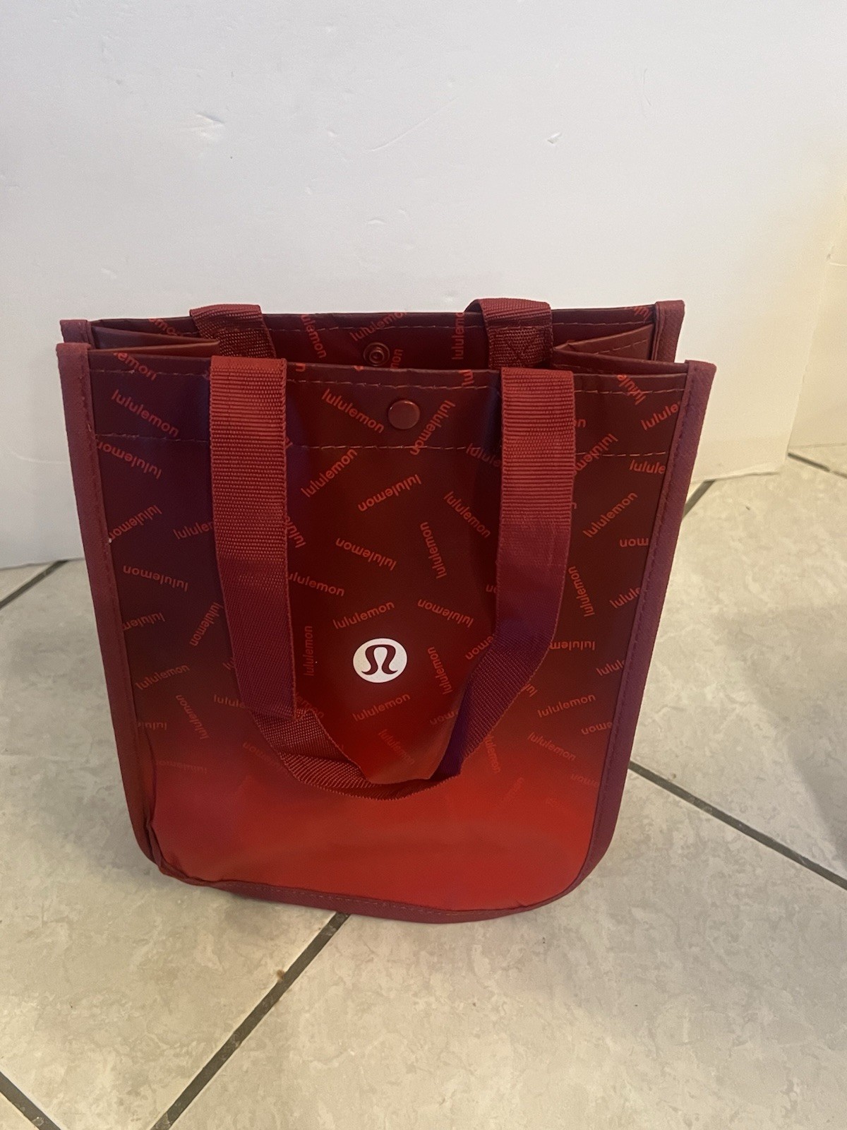 2 Lululemon Bag Snap button Closure Reusable Tote Shopping Bag Large and Small