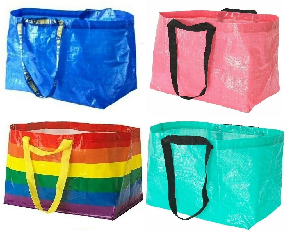 NEW IKEA Slukis Blue Large Reusable Laundry Tote Shopping Bag Limited Edition