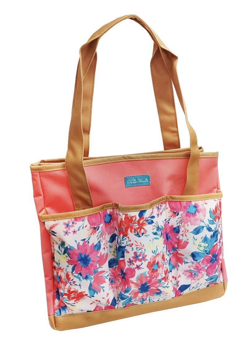 The Pioneer Woman Fresh Floral Garden Tote Bag w/ Pockets for Storing Essentials
