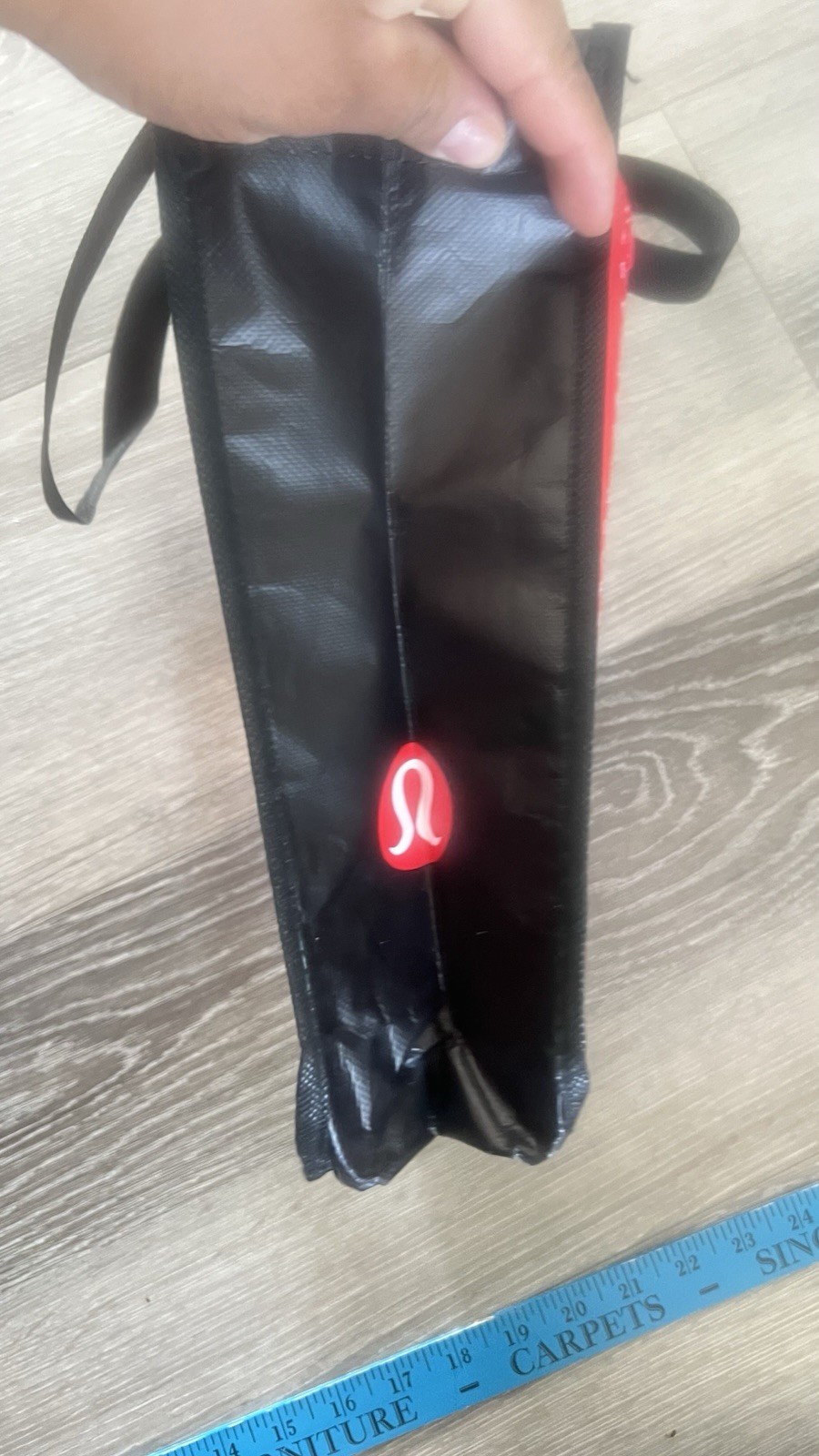 Lululemon Manifesto Small Reusable Shopping Tote Bag w/ Snap Closure Red Vintage