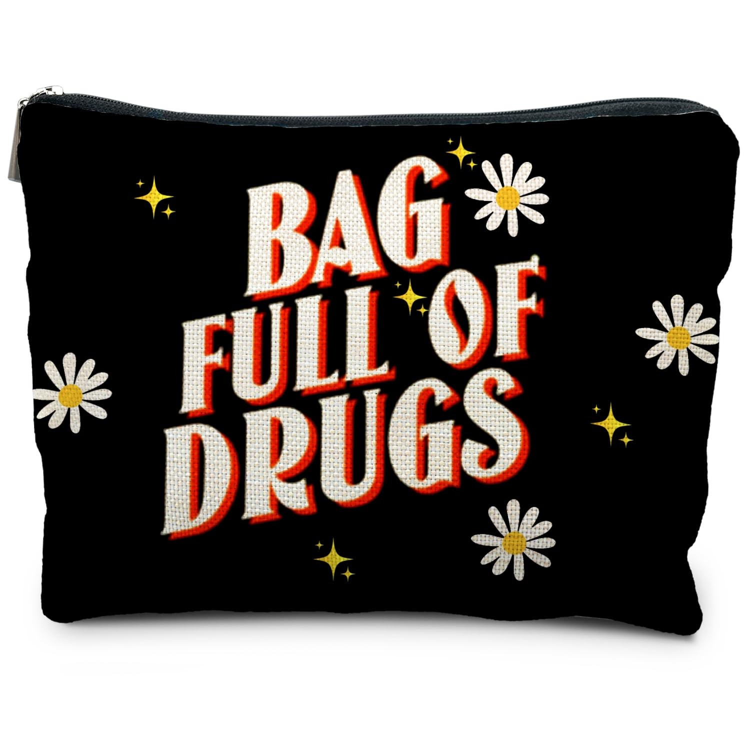 RYYCDOI Full of Drugs Funny Makeup Bag for Women, daisy – medicine bag