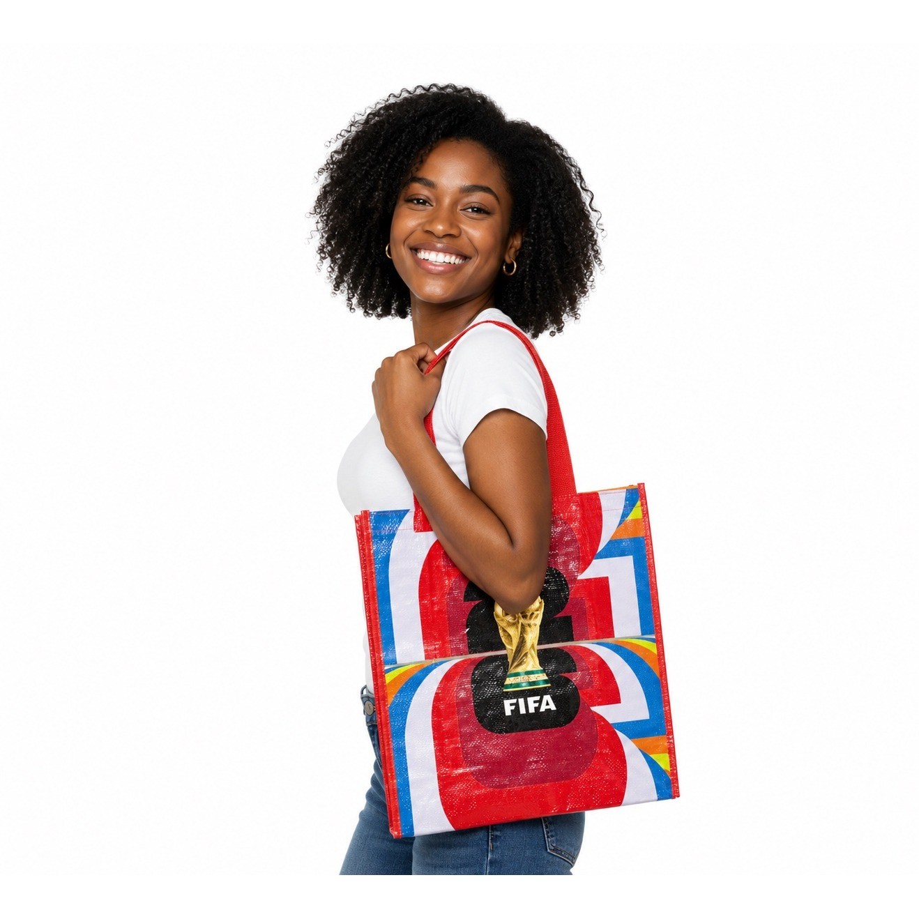 FIFA World Cup 2026 Official Licensed Reusable Tote Bag Red Multi Color New