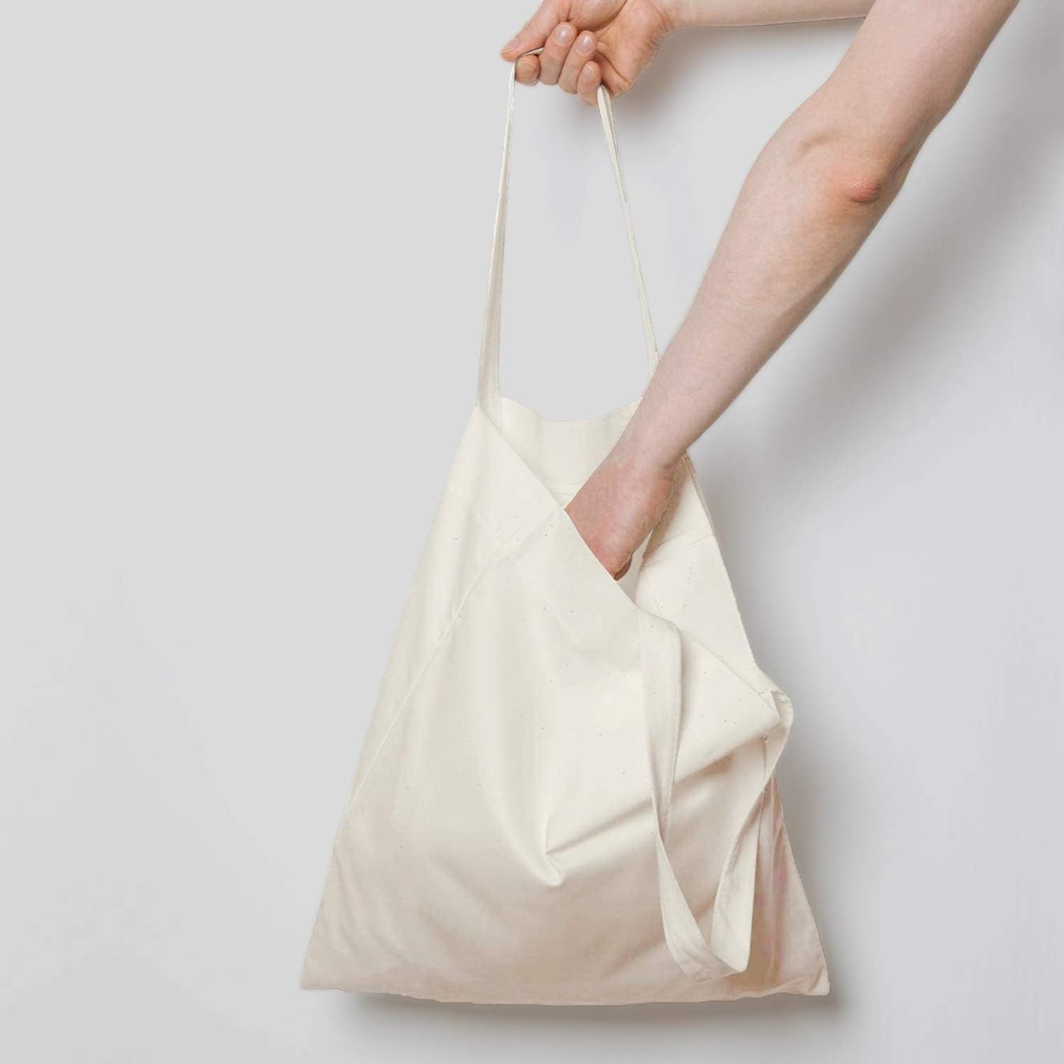 2 | 5 | 15 | 25 | 50 Pack 15” X 16” Natural Cotton Tote Bags, Lightweight B…