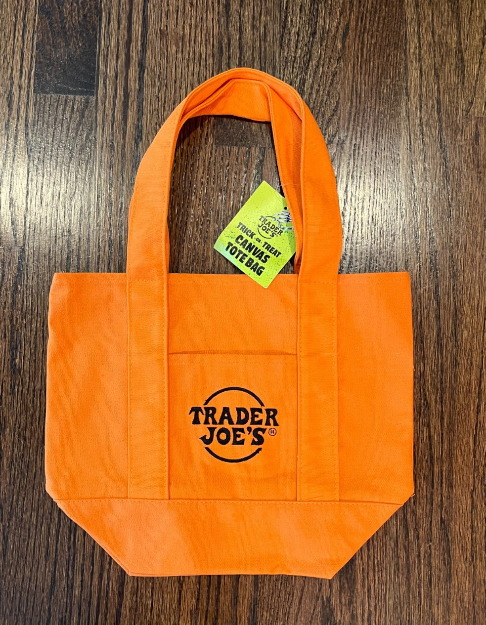 Trader Joe’s Orange, Black, Purple (PICK YOUR COLOR) Mini Canvas Tote Bag NWT