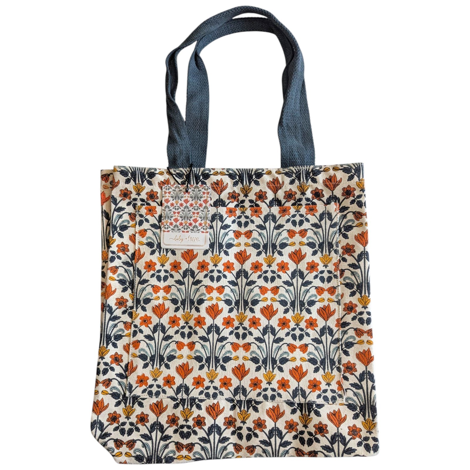 lily + faye Reusable Eco-Friendly Tote Shopping Bag Floral Print 15″ x 16″ BNWT