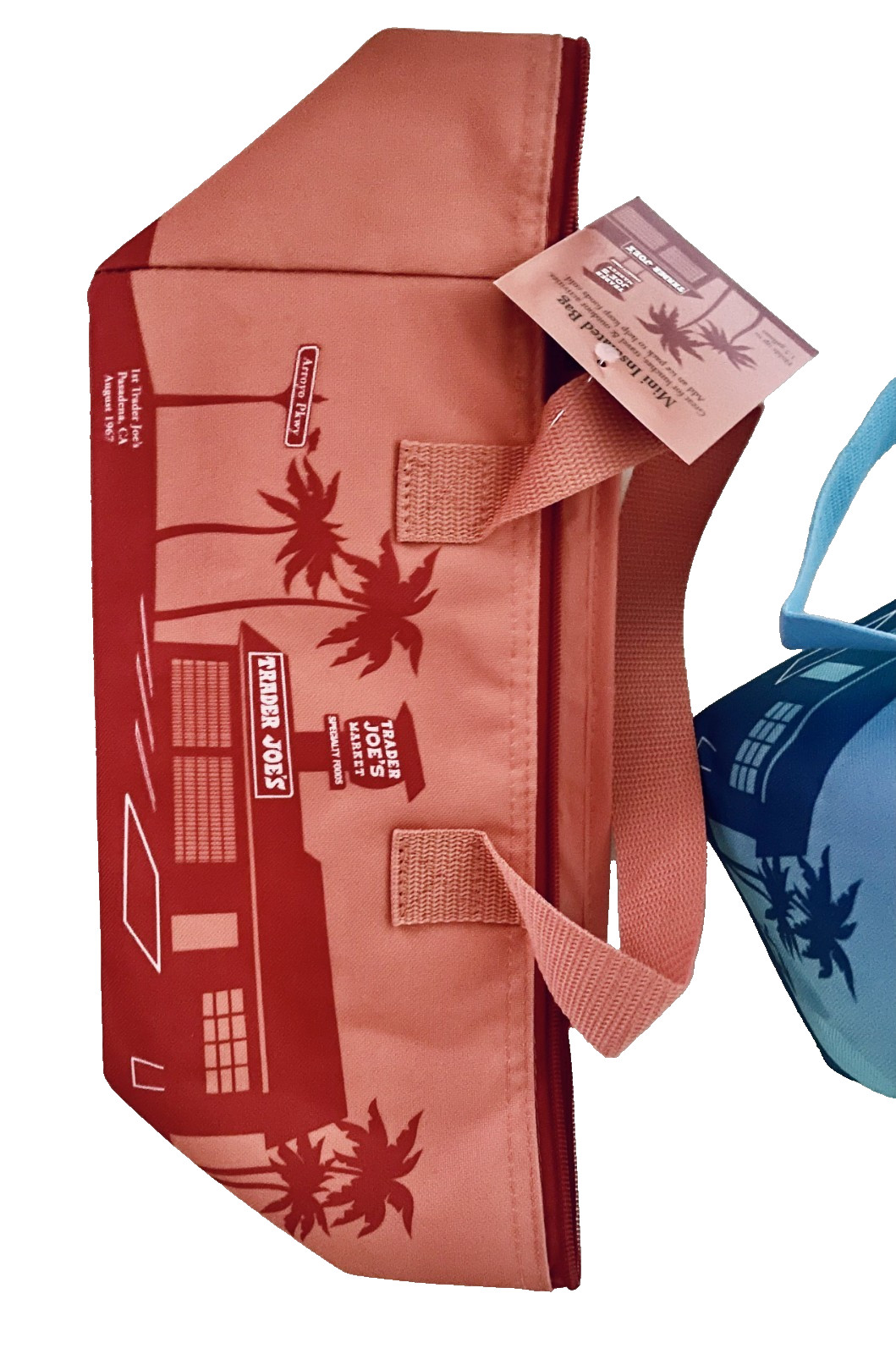 Trader Joe’s Mini Insulated Bags (Set of Two) – Teal and Peach (1.5 Gallons) NWT