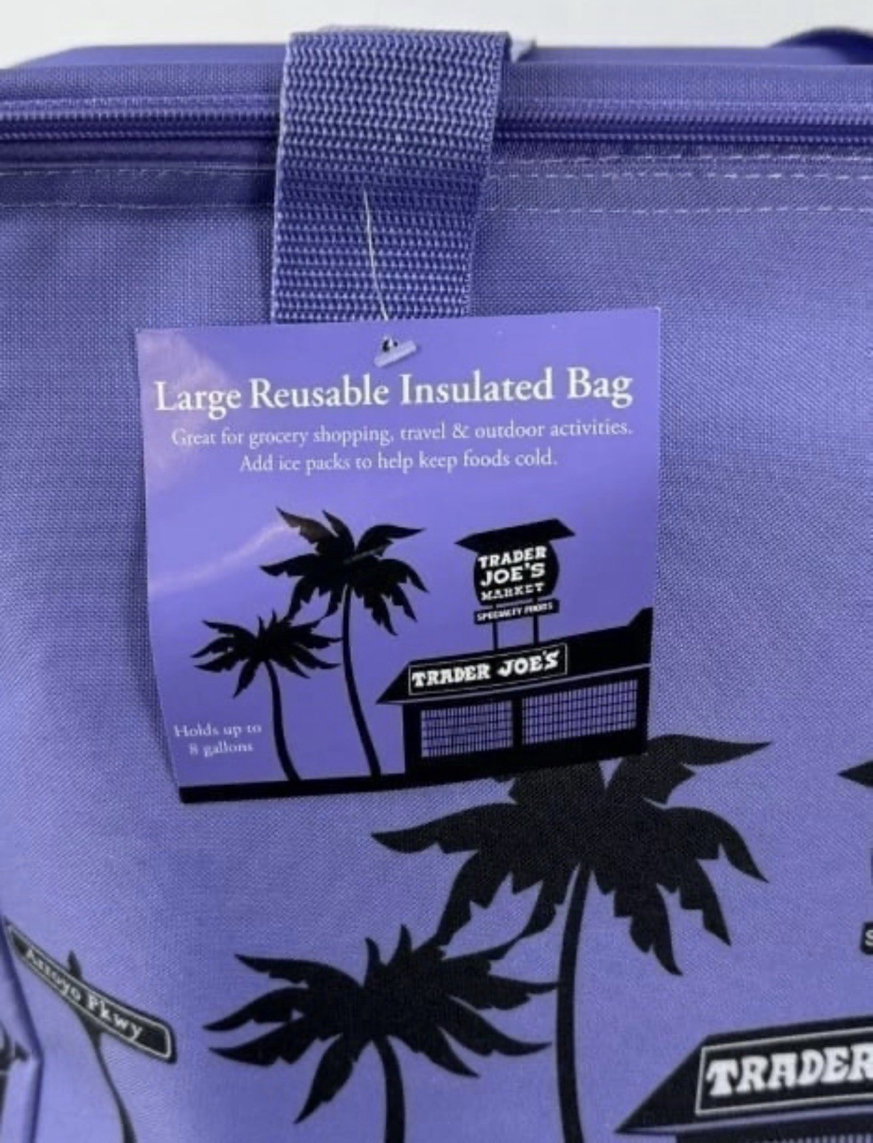 Trader Joe large 2024/2025 Dark Purple Not Lavender RETIRED Insulated LargeTote