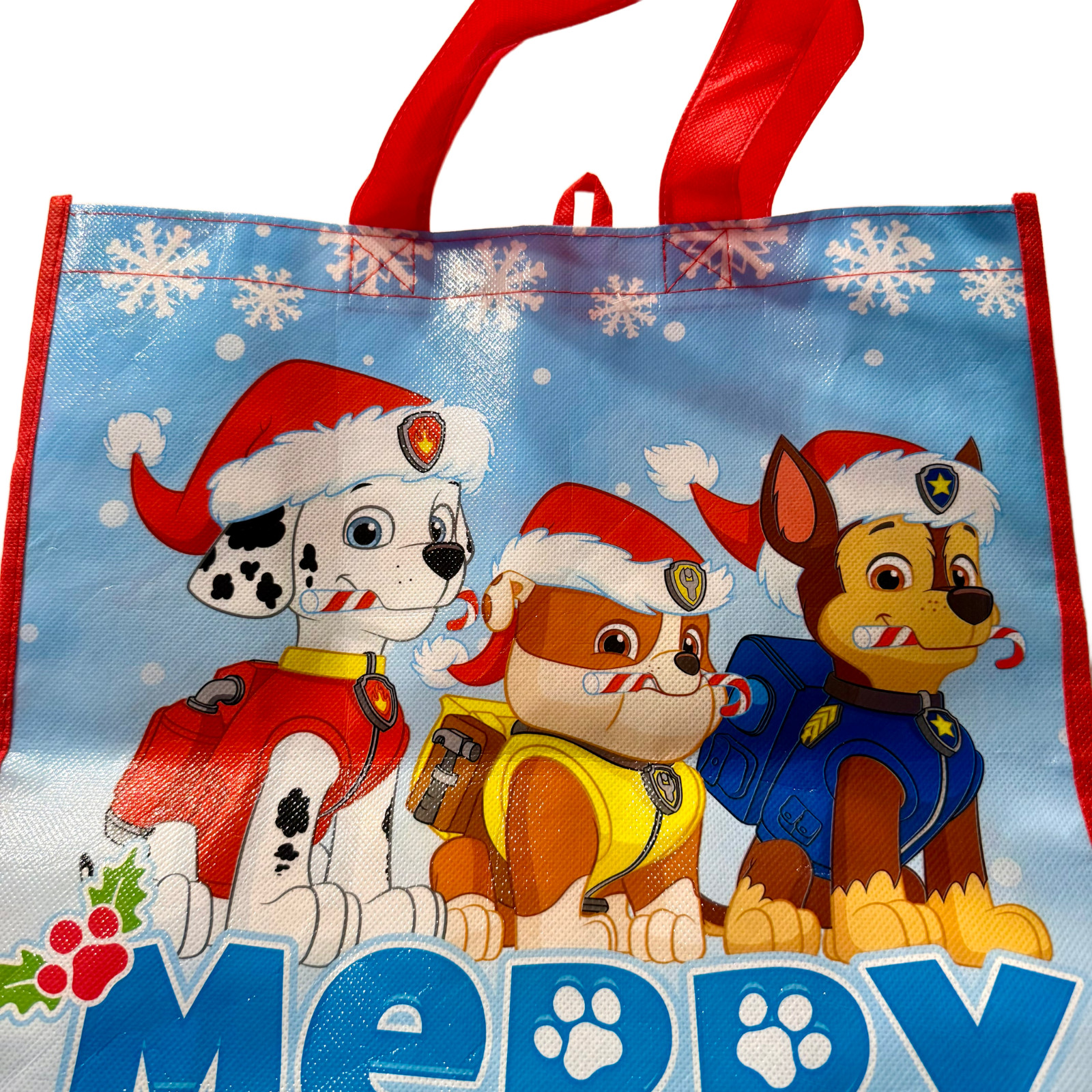 Nickelodeon Paw Patrol Reusable Tote Gift Bag 13″ X 15″ X 7″ Merry Christmas