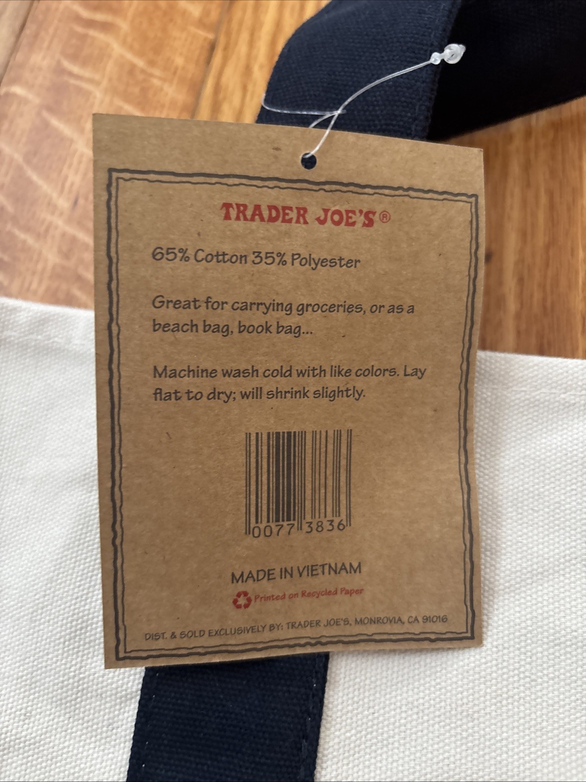 Trader Joe’s Canvas Tote Shopping Bag – LARGE CLASSIC NAVY BLUE – NEW with TAGS