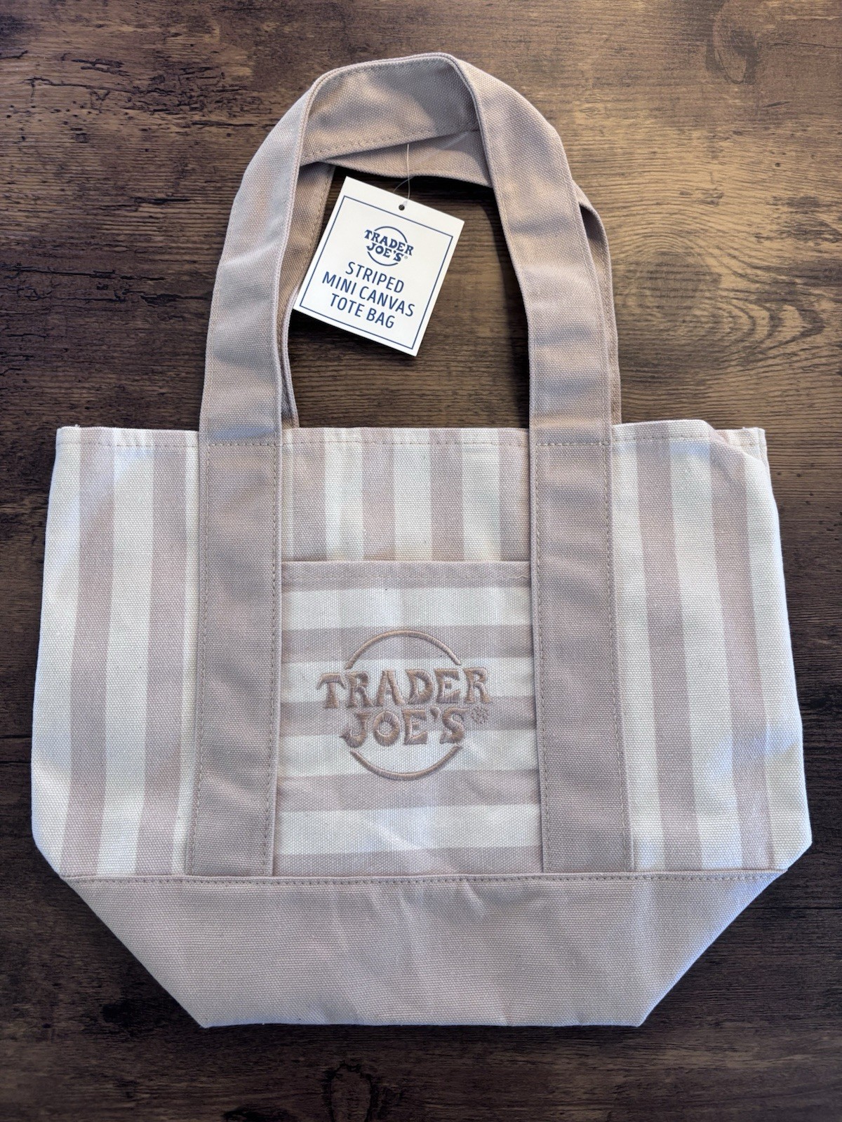 4 Pk Trader Joe’s Striped Mini Canvas Tote Bag Multicolor Cotton/Poly 13x6x11