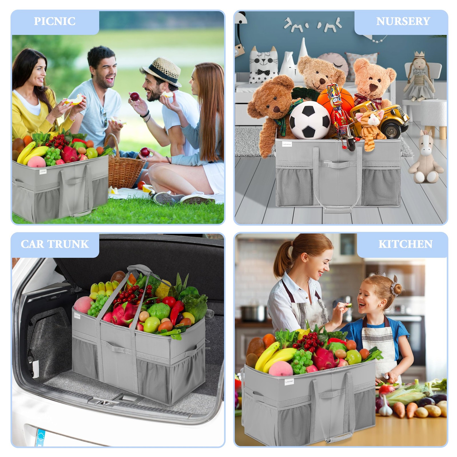 Extra Large Utility Tote Bag, 2 Pack Reusable Grocery X-Large, Heavy Duty