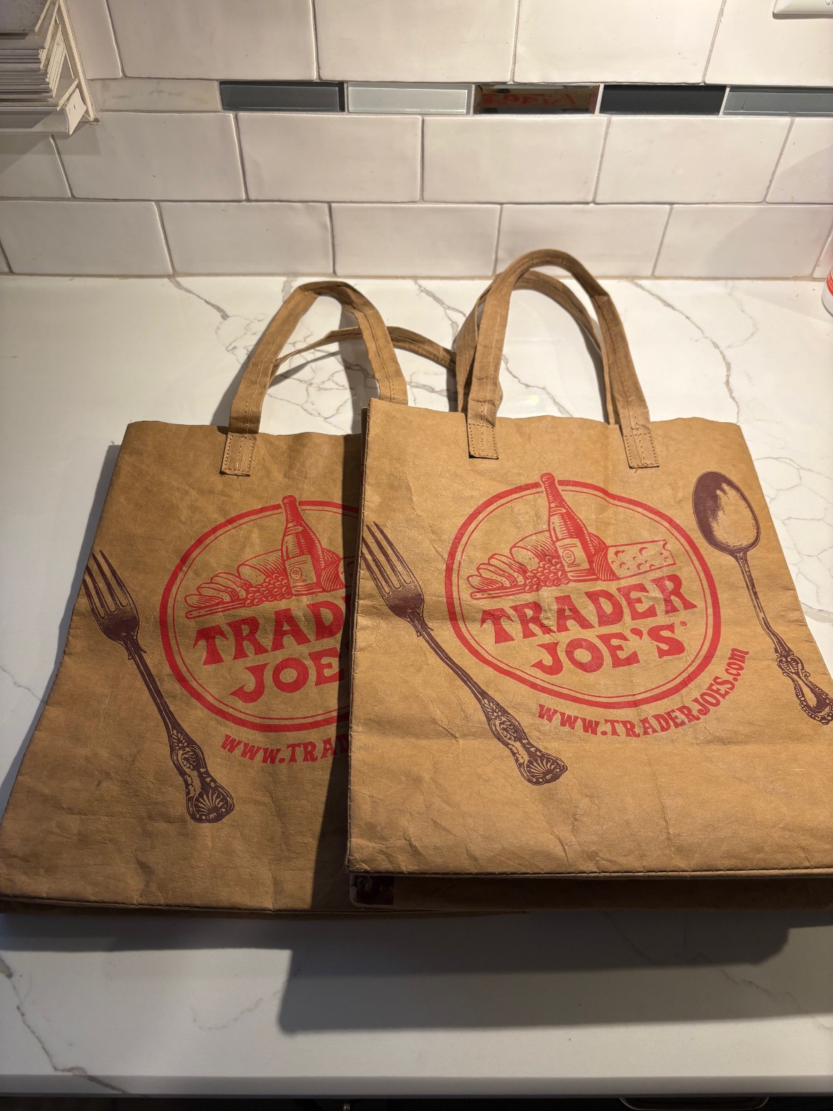 Trader Joe’s Reusable Paper Tote Bag Shopping Bag without Tags – 2 Pack