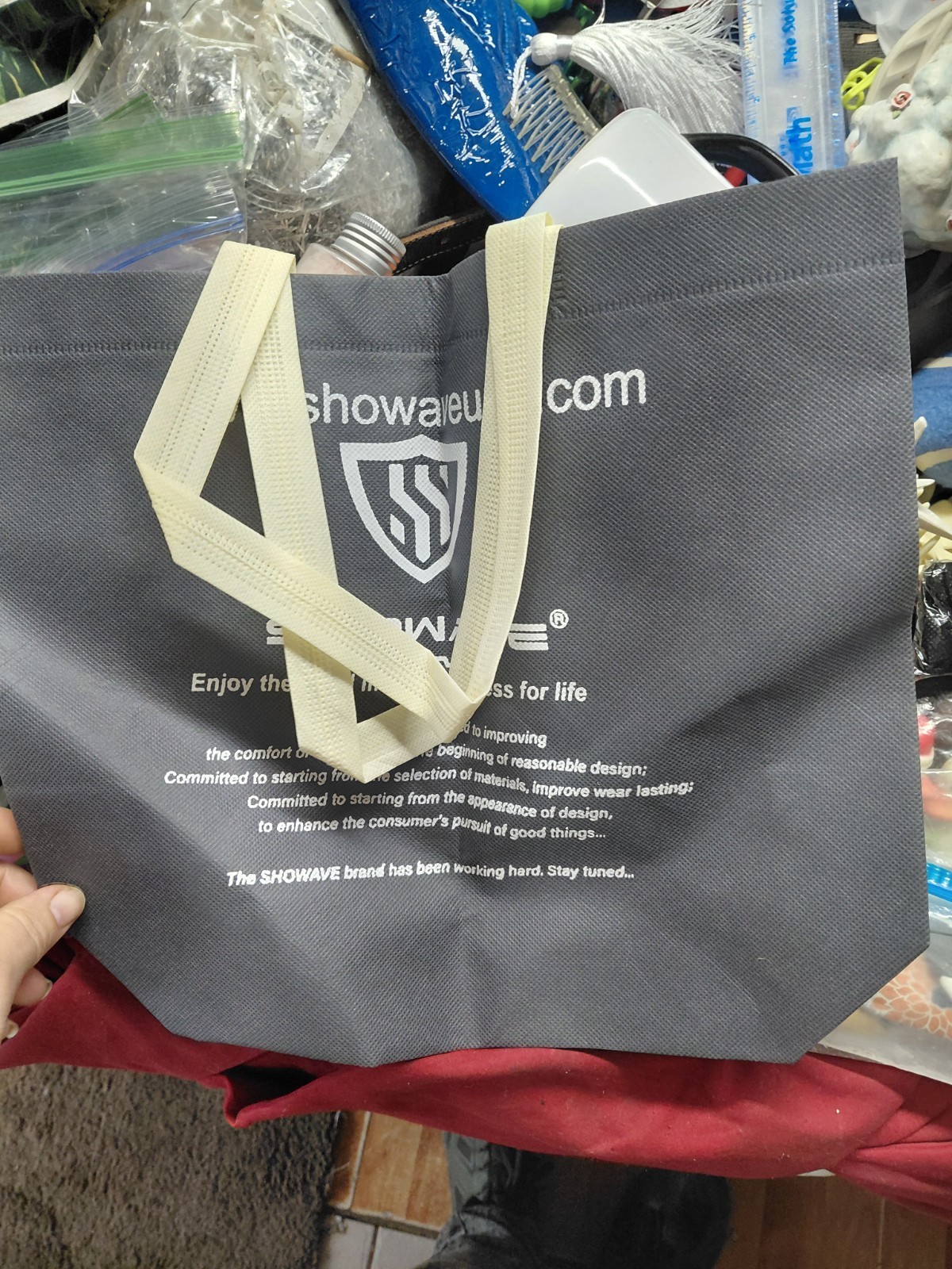 SHOWAVE branded reusable shopper tote bag