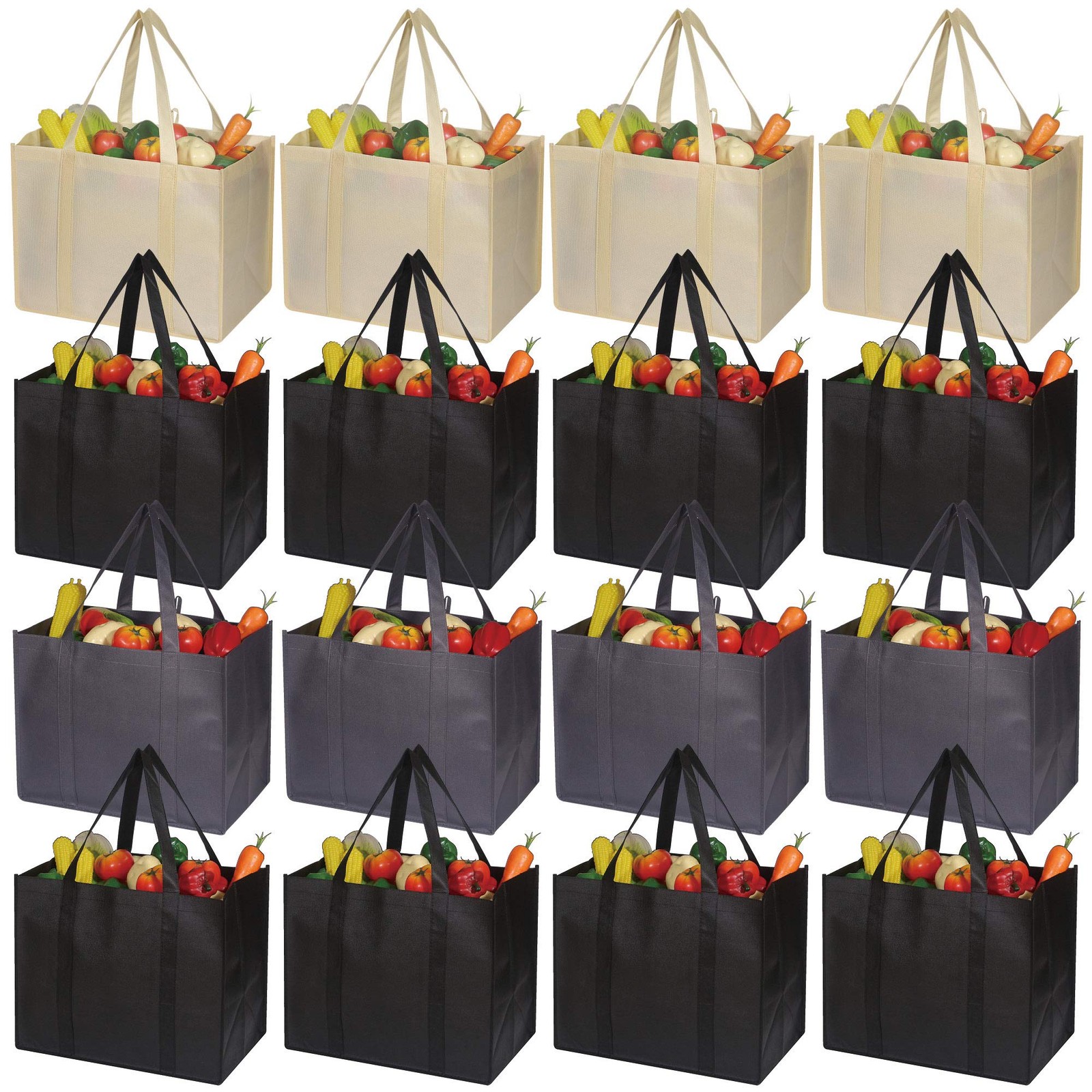 DIOMMELL 16 Pack Reusable Grocery Bags Large Foldable Heavy Duty Shopping Tot…