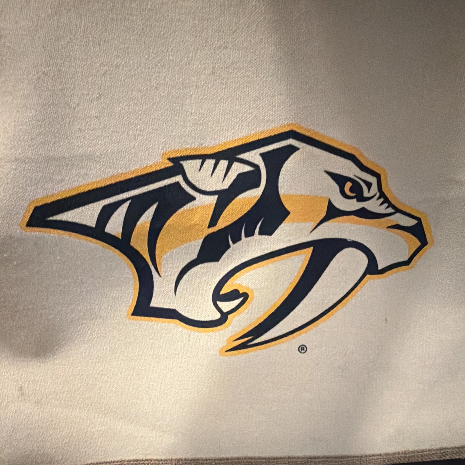 Reusable Tote Shopping Bag White Rope Double Handles Nashville Predators Logo
