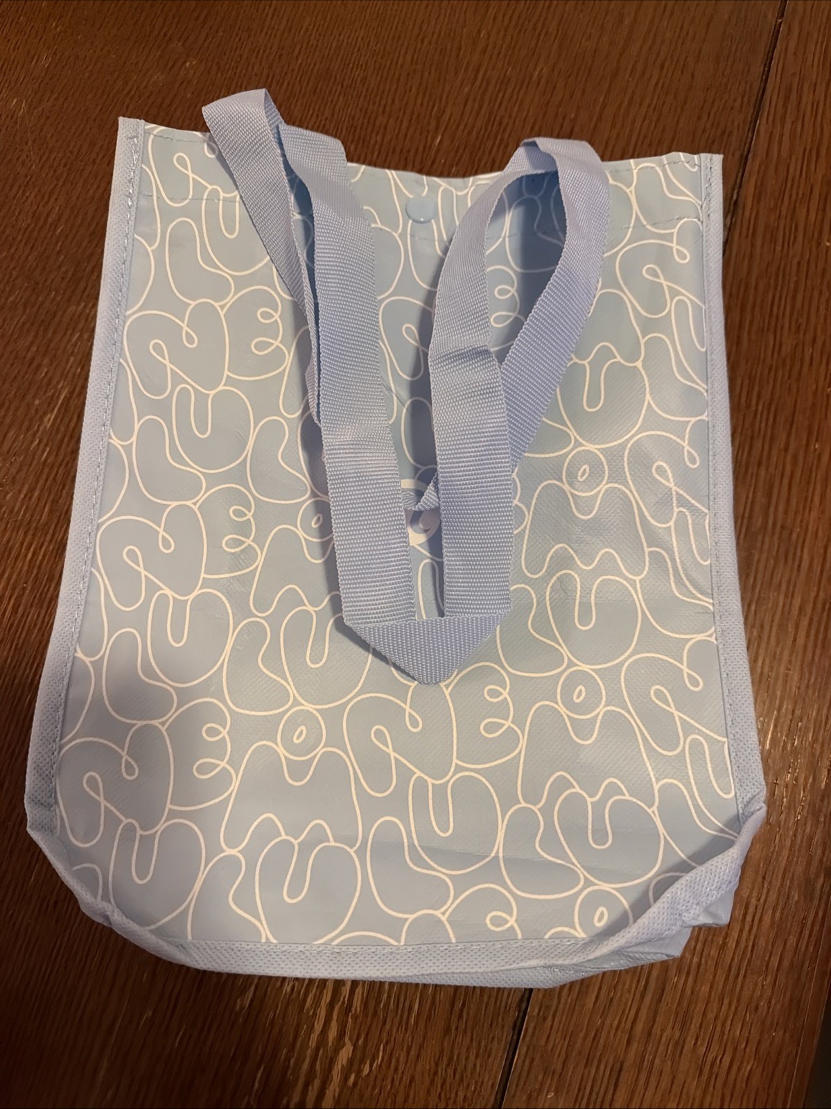Lululemon Spring 2025 Small Shopping Tote Bag Blue Bubble Letters
