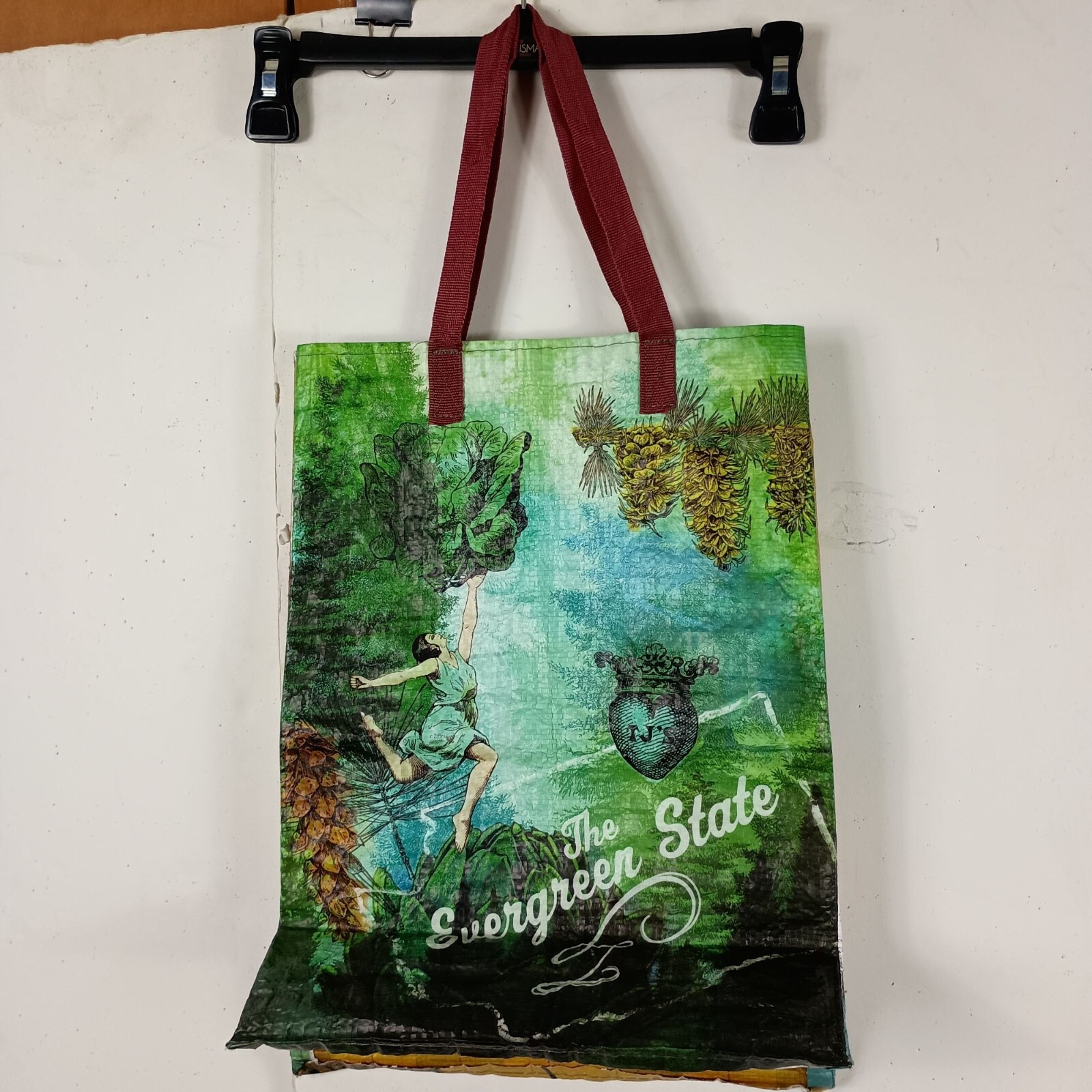 Trader Joes Washington State Reusable Grocery Tote Bag Evergreen State Northwest
