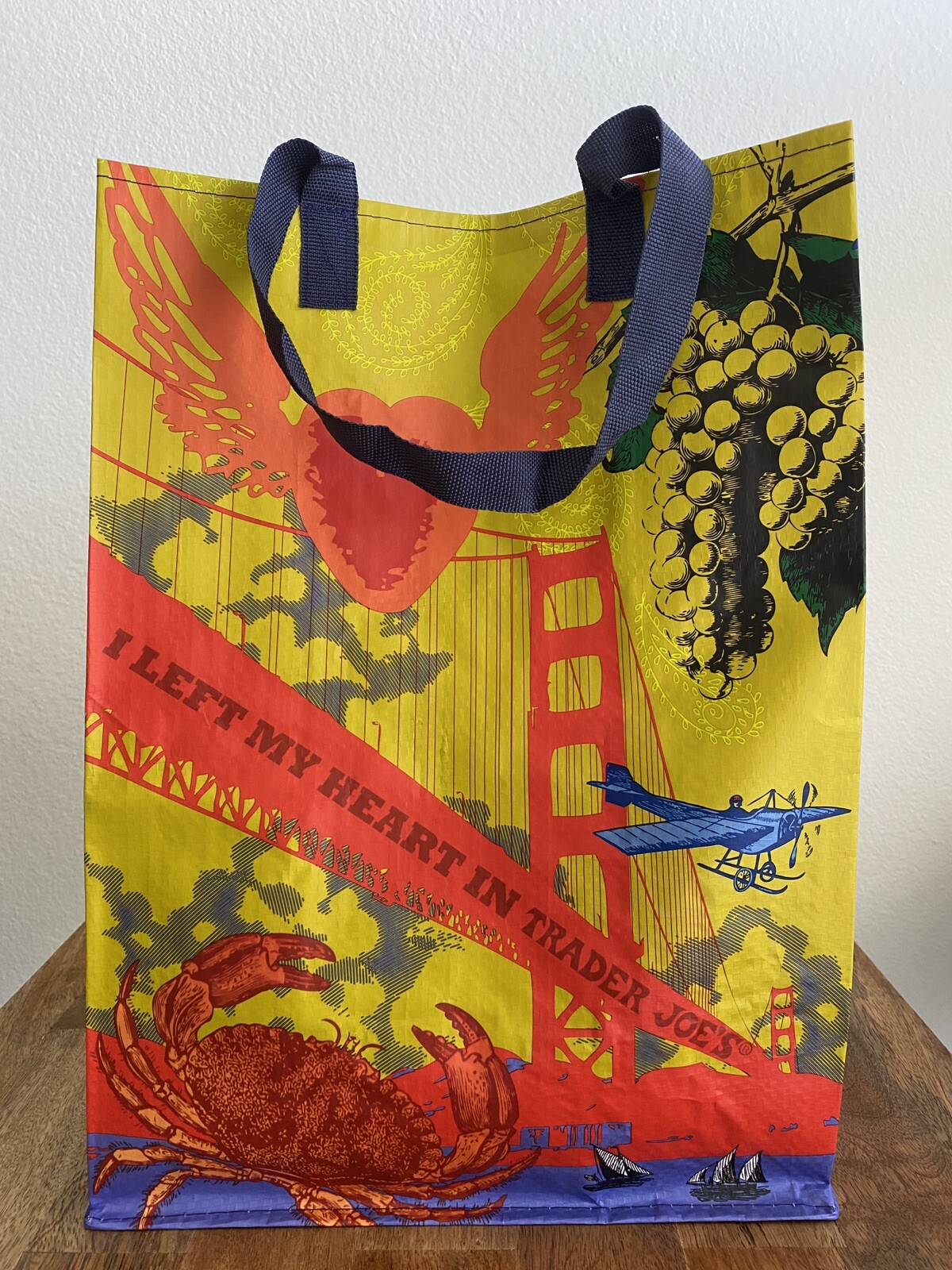 TRADER JOE’S REUSABLE BAG CA CALIFORNIA STATE SAN FRANCISCO NAPA GROCERY TOTE NW