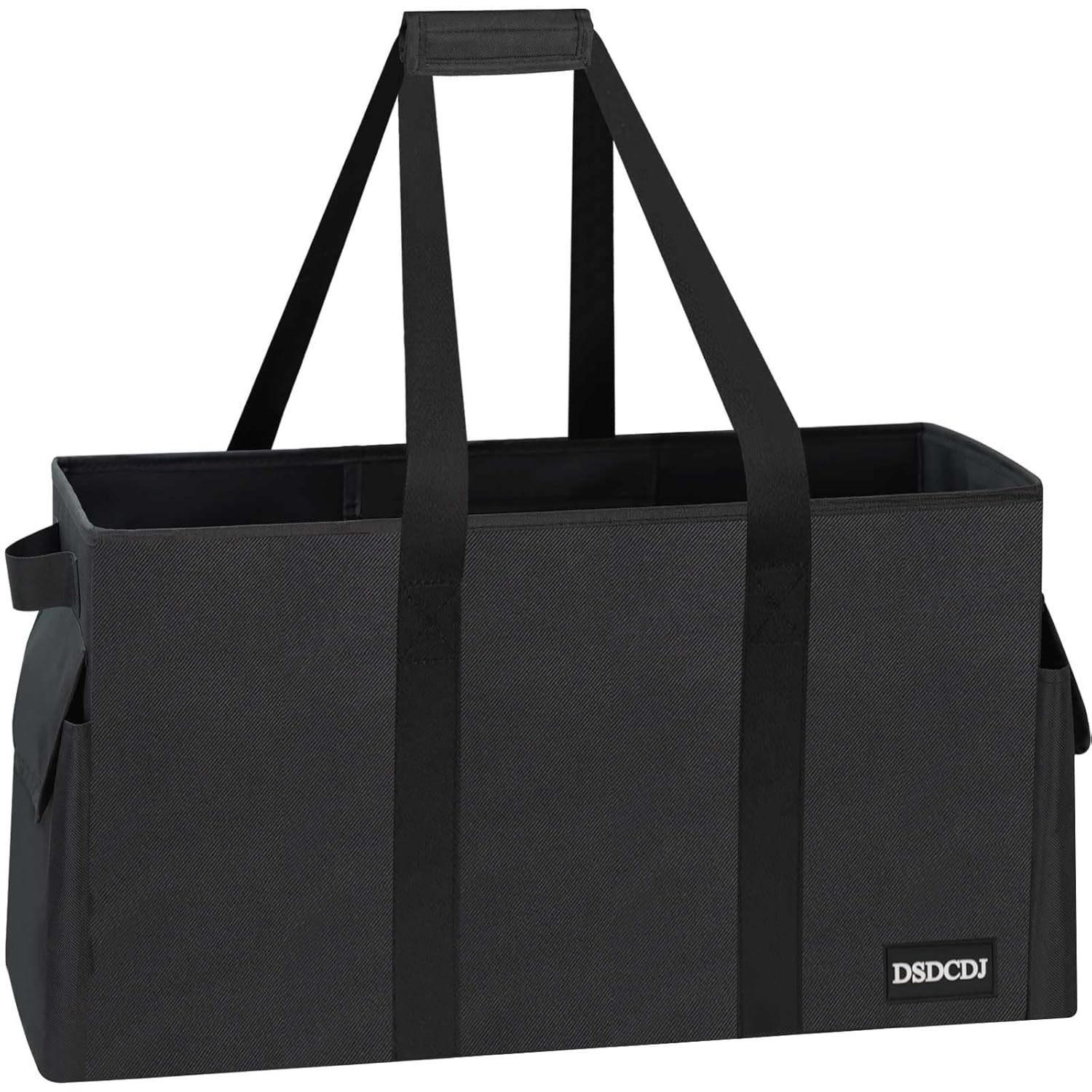 Extra Large Heavy Duty Large Grocery Tote Bag with Hard Sided Bottom & Sides